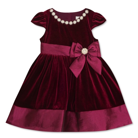 Rare Editions Other - Rare Edition Burgundy Velvet Dress